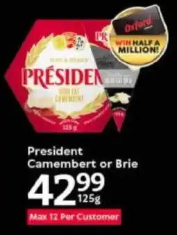 Oxford Freshmarket President Camembert or Brie offer