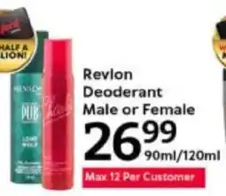 Oxford Freshmarket Revlon Deoderant Male or Female offer