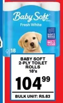 Giant Hyper Baby soft 2-ply toilet rolls offer