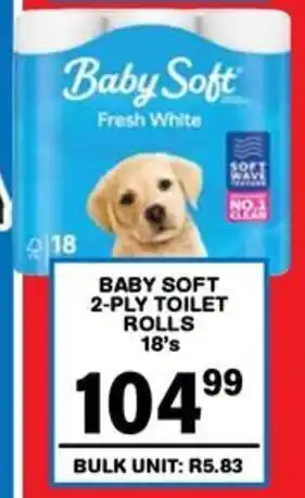 Baby soft 2-ply toilet rolls