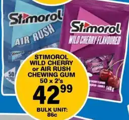 Giant Hyper Stimorol wild cherry or air rush chewing gum offer