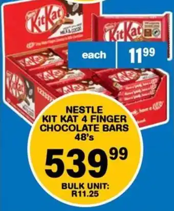 Nestle kit kat 4 finger chocolate bars