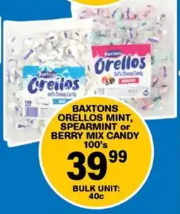 Giant Hyper Baxtons orellos mint, spearmint or berry mix candy offer