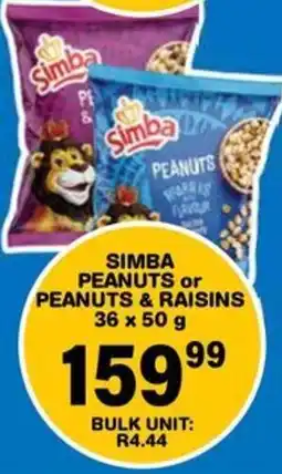 Giant Hyper Simba peanuts or peanuts & raisins offer