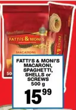 Giant Hyper Fatti's & moni's macaroni, spaghetti, shells or screws offer