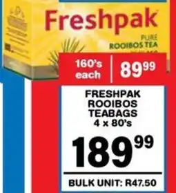 Giant Hyper Freshpak rooibos teabags offer