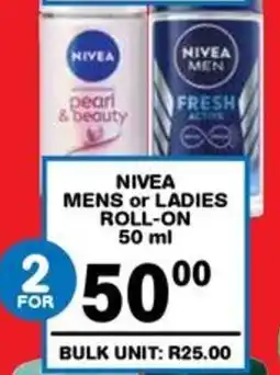 Giant Hyper Nivea mens or ladies roll-on offer