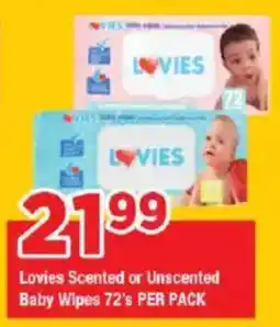 OK Grocer Lovies Scented or Unscented Baby Wipes offer