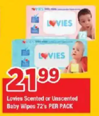 OK Grocer Lovies Scented or Unscented Baby Wipes offer