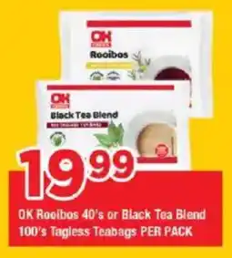 OK Grocer OK Rooibos or Black Tea Blend Tagless Teabags offer
