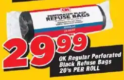 OK Grocer OK Regular Perforated Black Refuse Bags offer