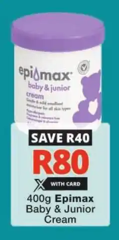 Checkers Epimax Baby & Junior Cream offer
