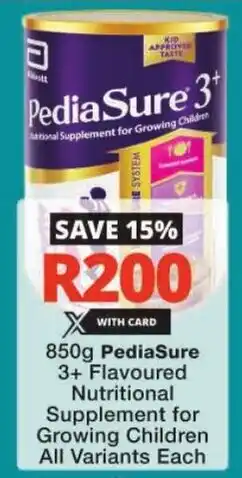 Checkers PediaSure 3+ Flavoured Nutritional Supplement for Growing Children All Variants offer