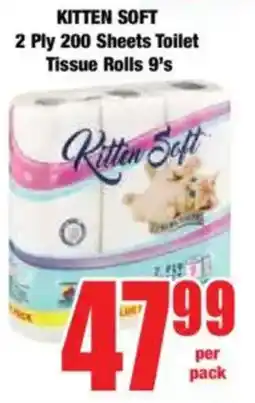 Boxer KITTEN SOFT 2 Ply 200 Sheets Toilet Tissue Rolls offer