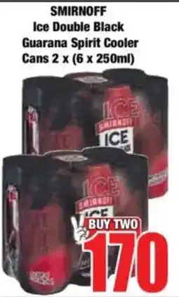 Boxer SMIRNOFF Ice Double Black Guarana Spirit Cooler Cans offer