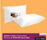 Bradlows Sleepmasters 2 Pack Hollowfiber Pillows 10119630 offer