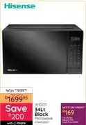 Bradlows Hisense 34L Black Microwave H34MOBS17 10302111 offer