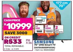 Game SAMSUNG 70" UHD Smart TV offer