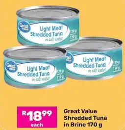 Game Great Value Shredded Tuna in Brine offer