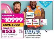 Game Samsung 70 (177cm) UHD Smart TV UA70U8000FKXXA offer
