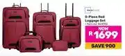 Game Mainstays 5 Piece Red Luggage Set offer