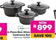 Game Mainstays 6 Piece Non Stick Cookware Set offer