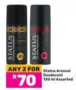 Game Status Aerosol Deodorant Assorted-For 2 x 130ml offer