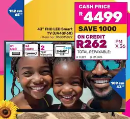 Game SAMSUNG 43" FHD LED Smart TV offer