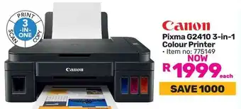 Game Canon Pixma G2410 3-in-1 Colour Printer offer