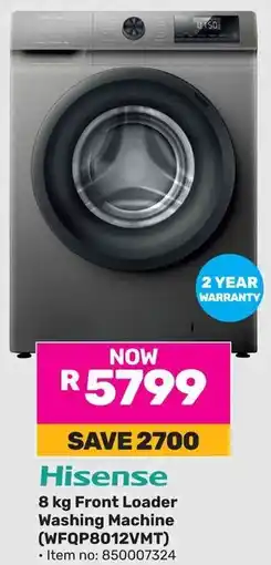 Game Hisense Front Loader Washing Machine offer