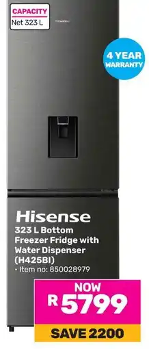 Game Hisense Bottom Freezer Fridge with Water Dispenser offer
