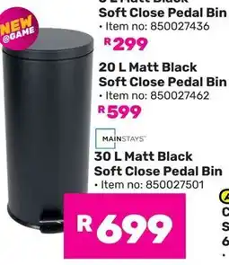 Game Mainstays Matt Black Soft Close Pedal Bin offer
