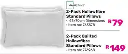 Game Mainstays Hollowfibre Standard Pillows offer