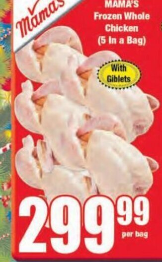 Boxer Mama's Frozen Whole Chicken (5 in a Bag) offer