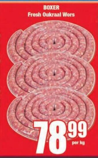 Boxer Boxer Fresh Oukraal Wors per kg offer