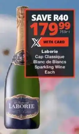 Checkers Liquor Shop Laborie Cap Classique Blanc de Blancs Sparkling Wine offer