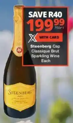 Checkers Liquor Shop Steenberg Cap Classique Brut Sparkling Wine offer