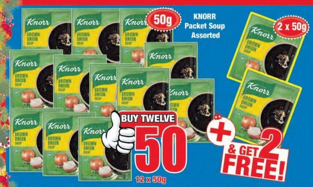 Knorr Packet Soup Assorted 12x50g offer at Boxer