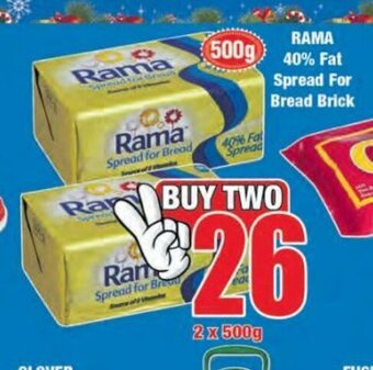 Boxer Rama 40% Fat Spread For Bread Brick 2x500g offer