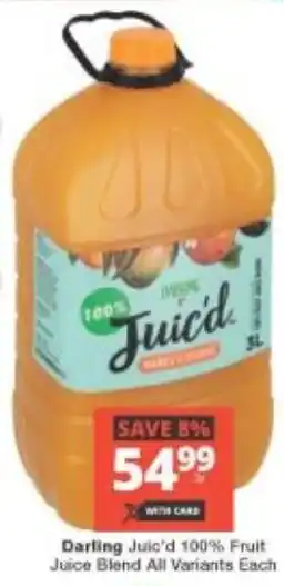 Checkers Darling Juic'd 100% Fruit Juice Blend All Variants offer