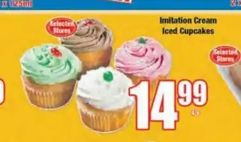 Imitation Cream Iced Cupcakes 4's