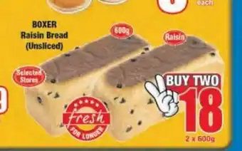 Boxer Boxer Raisin Bread (Unsliced) 2x600g offer