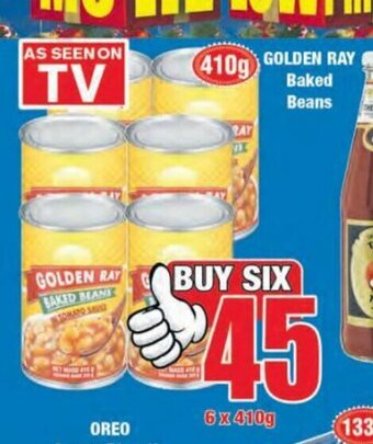 Boxer Golden Ray Baked Beans 6x410g offer