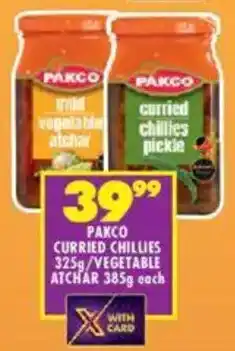 Shoprite Pakco curried chillies/ vegetable atchar offer