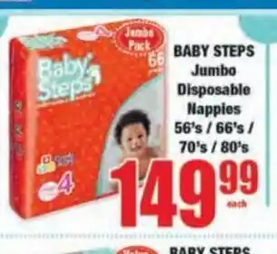 Boxer Baby Steps Jumbo Disposable Nappies offer