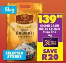 Shoprite Golden grain indian basmati sella rice offer