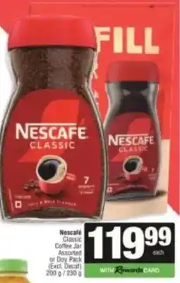 SuperSpar Nescafé Classic Coffee Jar Assorted or Doy Pack offer