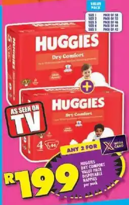 Shoprite Huggies dry comfort value pack disposable nappies offer
