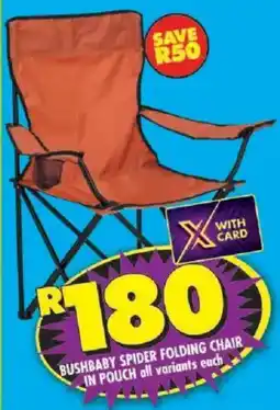 Shoprite Bushbaby spider folding chair in pouch offer