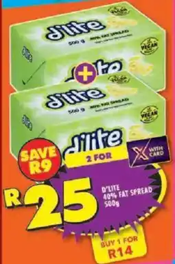 Shoprite D'lite 40% fat spread offer